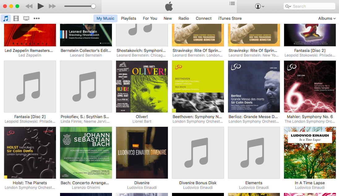 A screen grab of an iTunes window